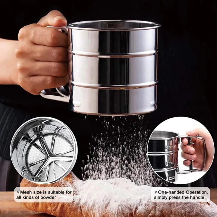Stainless Steel Flour Sifter For Baking And Kitchen Use